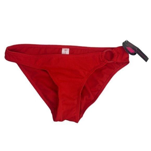 No Boundaries Ribbed Bikini Bottoms-Cherry Red, Nylon/Spandex, Size 3-5 Jrs NWT - Picture 1 of 6